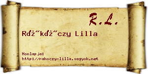 Rákóczy Lilla névjegykártya