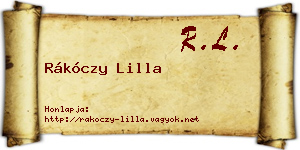 Rákóczy Lilla névjegykártya