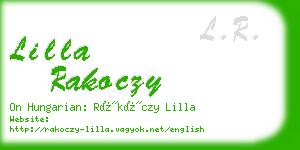 lilla rakoczy business card